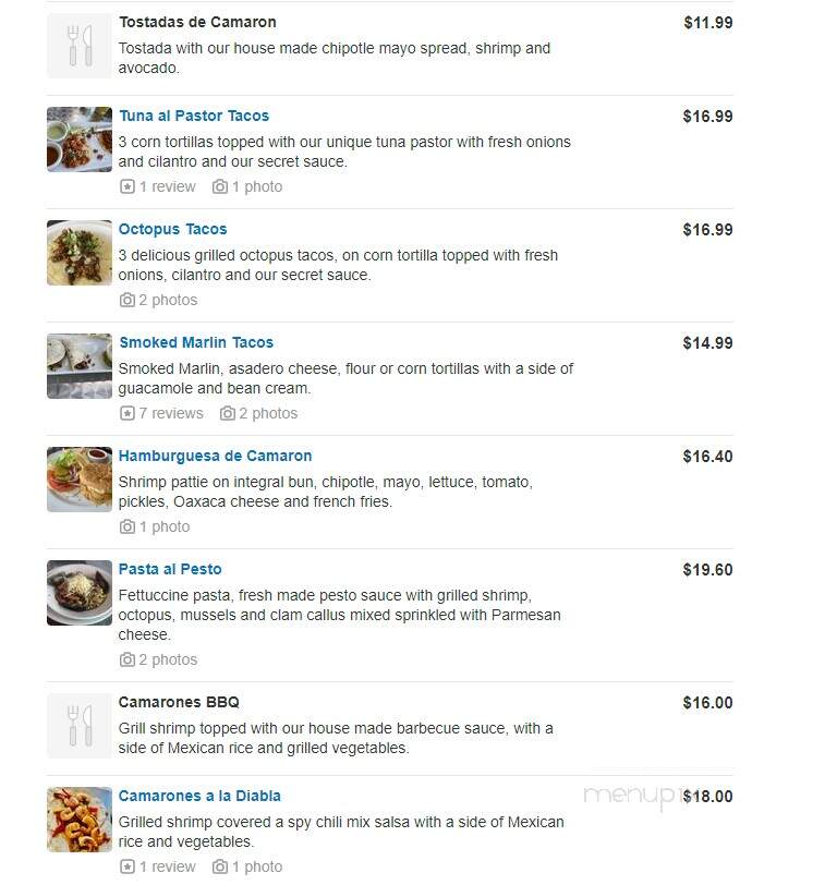 Caribbean's Shark Seafood - Dallas, TX menu_pic
