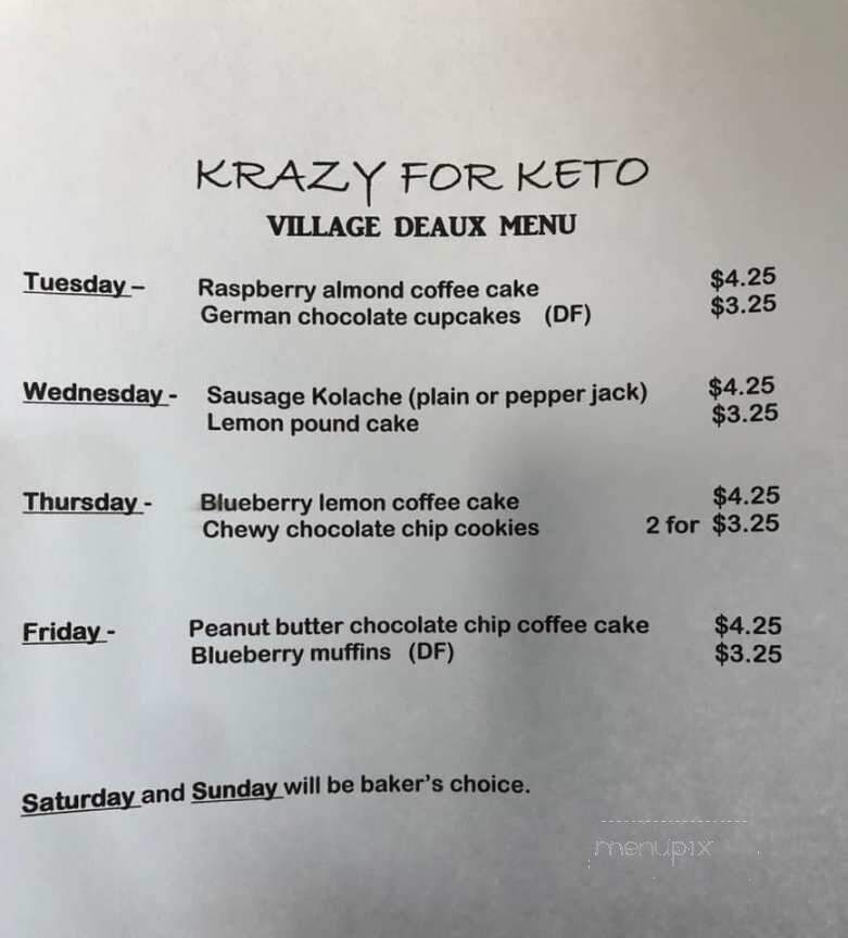 Village Deaux - Maurice, LA menu_pic