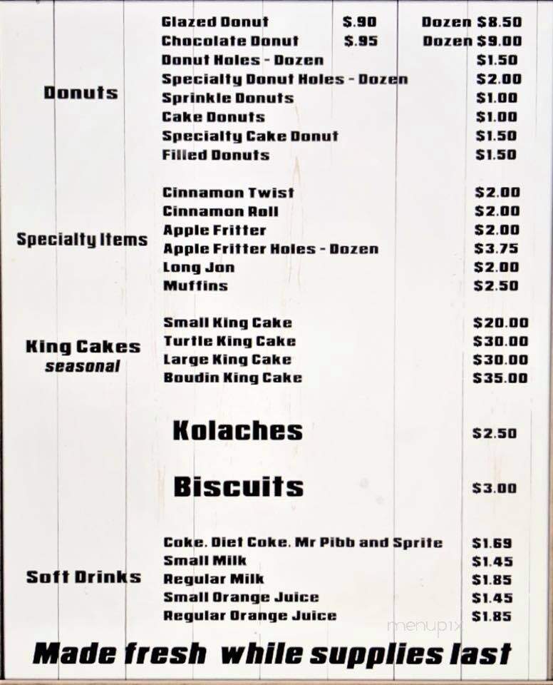 Village Deaux - Maurice, LA menu_pic