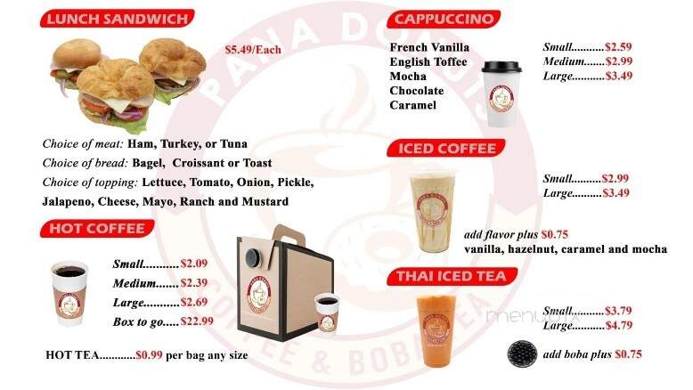 Pana Donuts Coffee & Boba Tea - Fishers, IN menu_pic