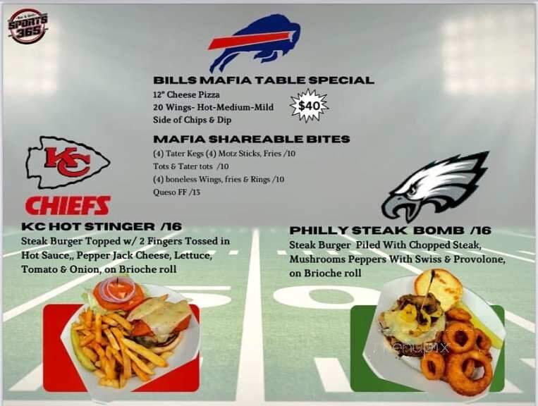Sports 365 Bar and Grill - Cheektowaga, NY menu_pic