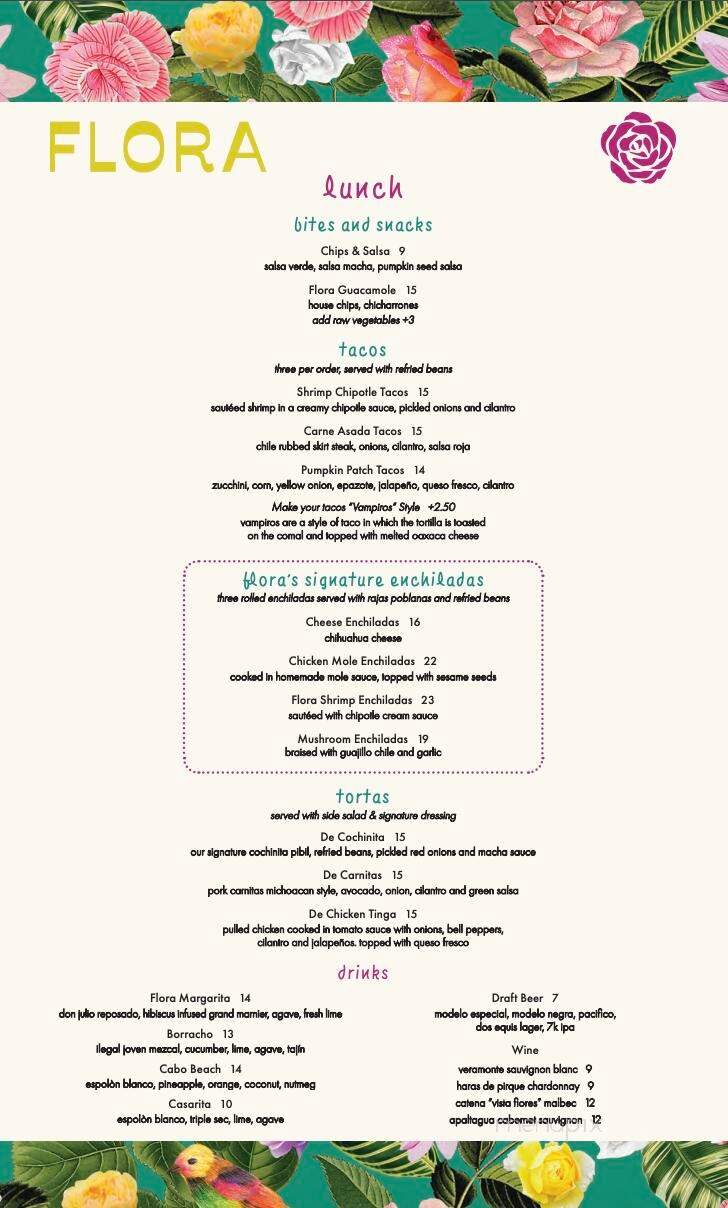 Flora Mexican Restaurant - Albuquerque, NM menu_pic