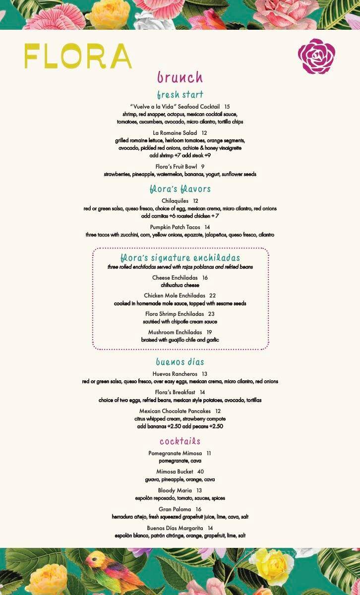 Flora Mexican Restaurant - Albuquerque, NM menu_pic