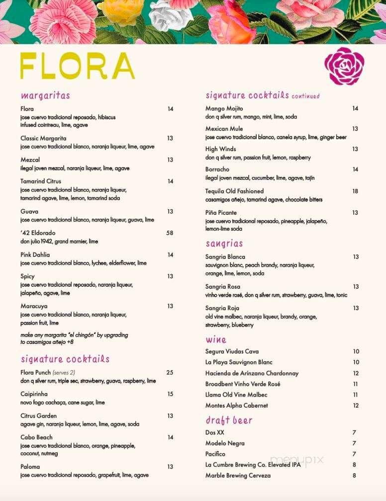 Flora Mexican Restaurant - Albuquerque, NM menu_pic