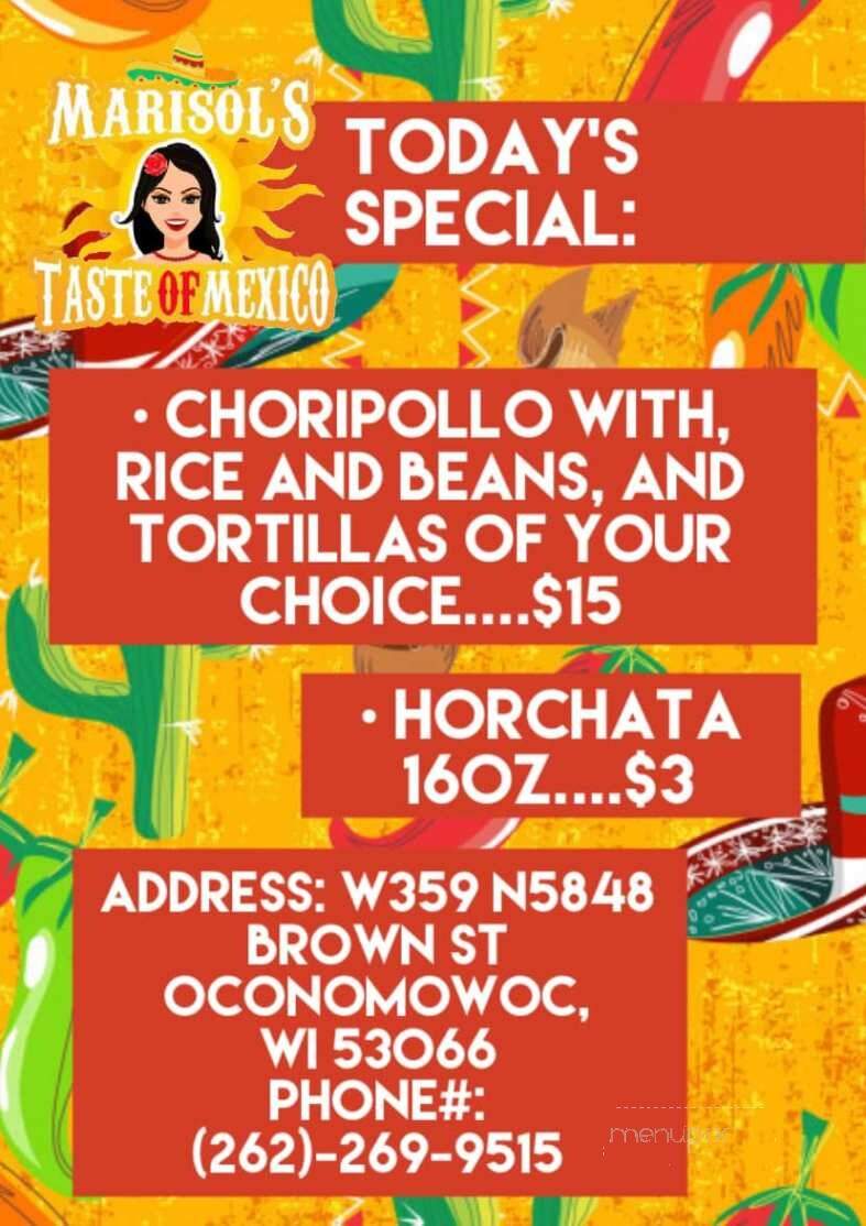 Marisol's Taste of Mexico - Oconomowoc, WI menu_pic