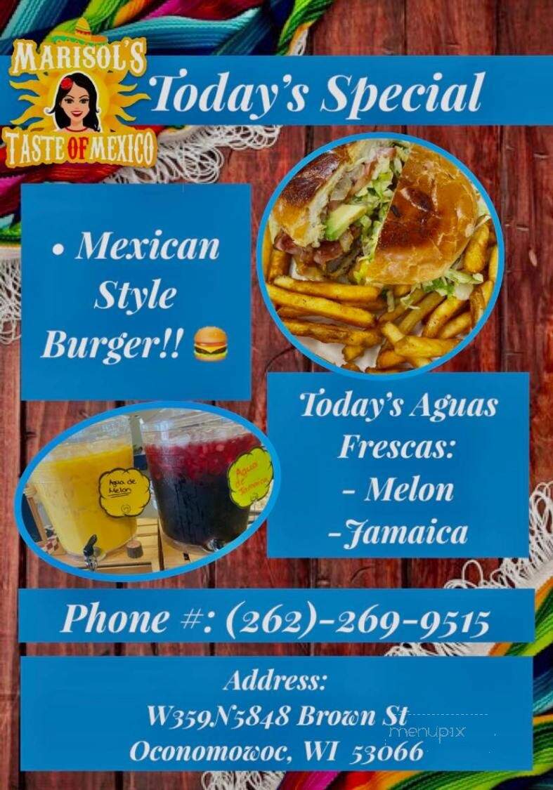 Marisol's Taste of Mexico - Oconomowoc, WI menu_pic