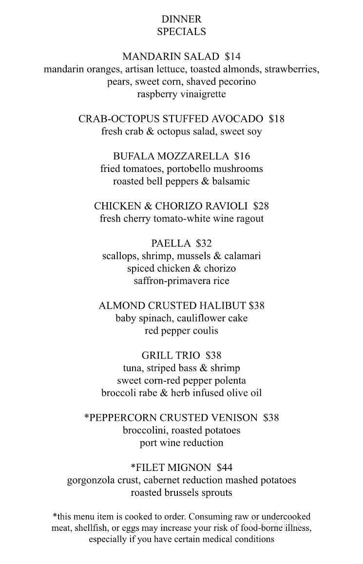 Cala Luna - Mineola, NY menu_pic