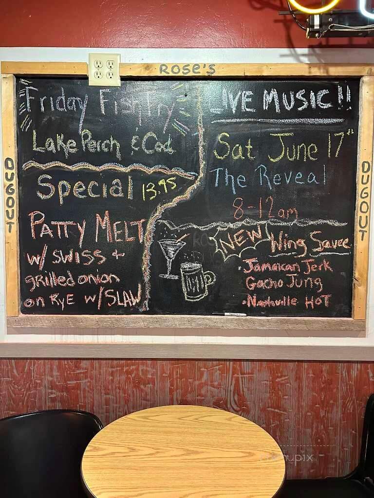 Rose's Dugout Bar & Grill - Marquette, MI menu_pic