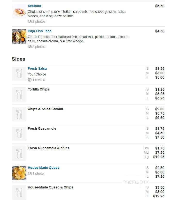 Border Grill - Houghton, MI menu_pic