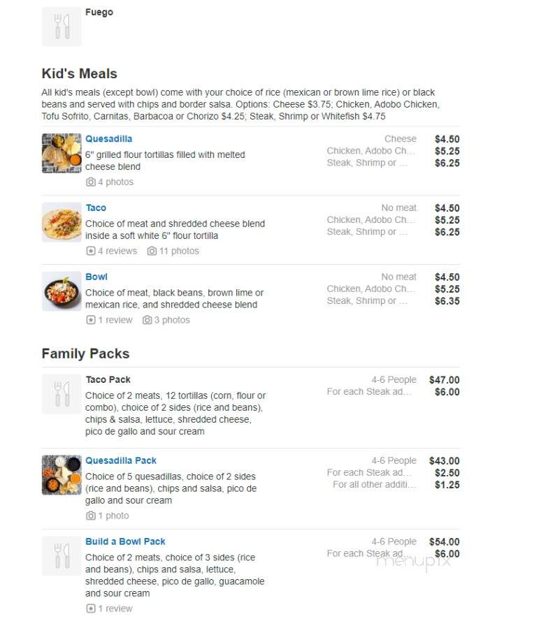 Border Grill - Houghton, MI menu_pic