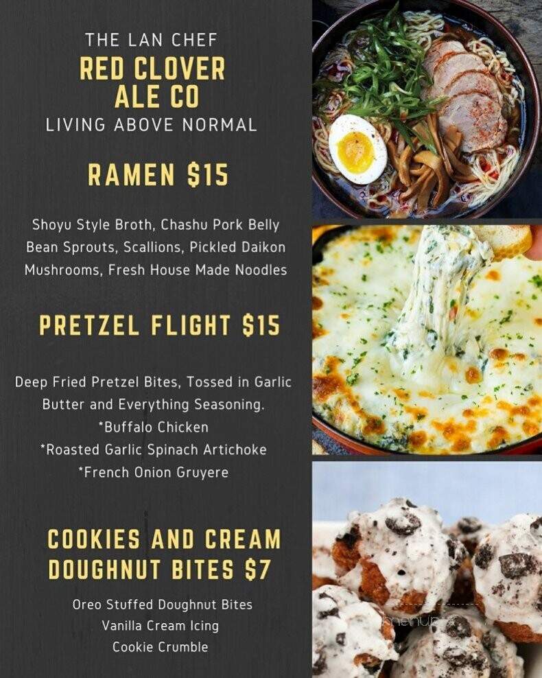 Red Clover Ale - Brandon, VT menu_pic