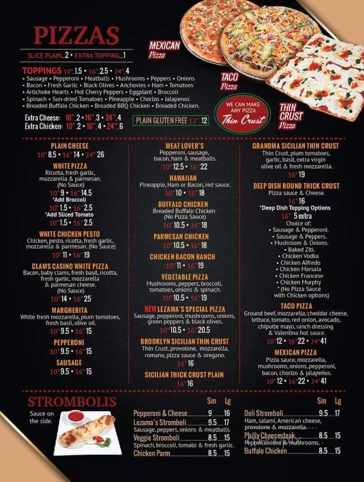 Lezama's Restaurant & Pizza - Long Branch, NJ menu_pic