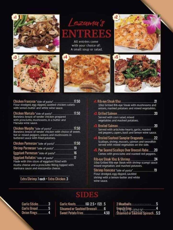 Lezama's Restaurant & Pizza - Long Branch, NJ menu_pic