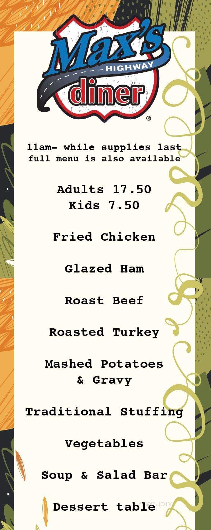 Max's Highway Diner - Big Springs, NE menu_pic