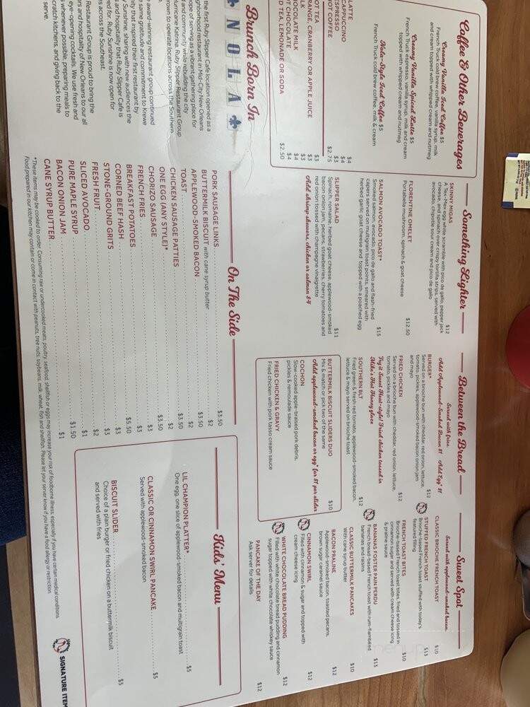 Ruby Sunshine - Birmingham, AL menu_pic