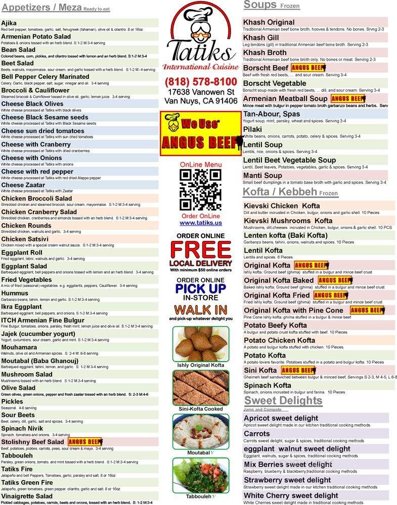 Tatiks - Van Nuys, CA menu_pic