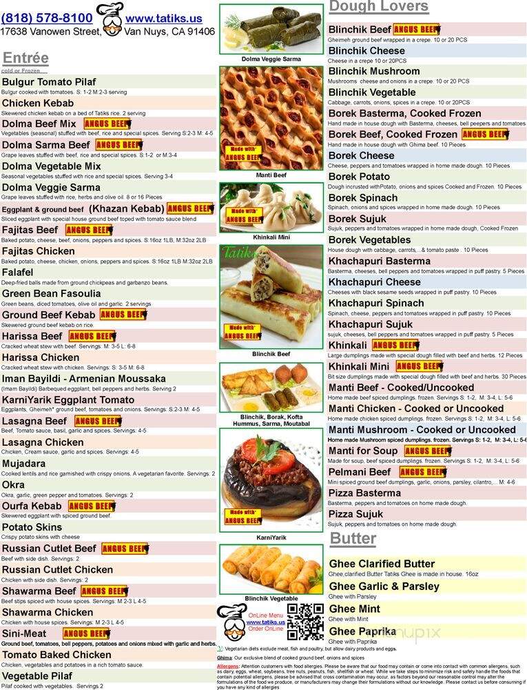 Tatiks - Van Nuys, CA menu_pic