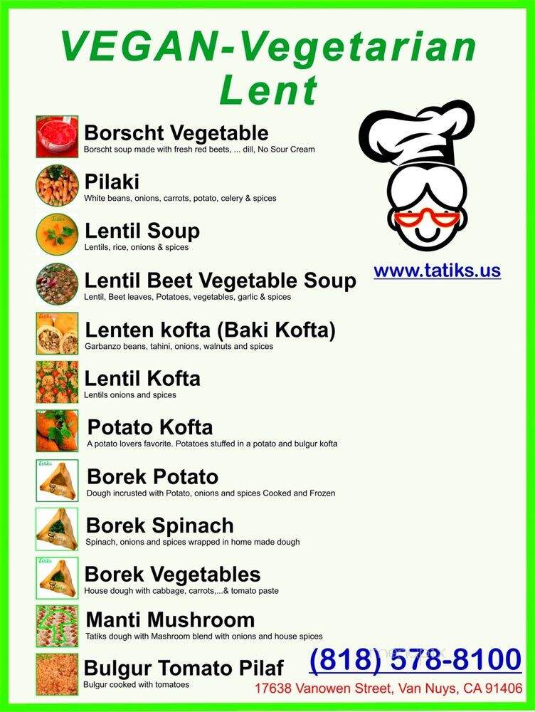 Tatiks - Van Nuys, CA menu_pic