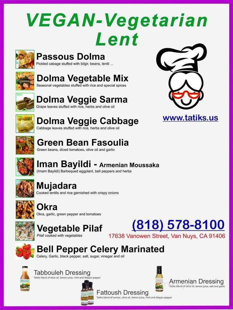 Tatiks - Van Nuys, CA menu_pic