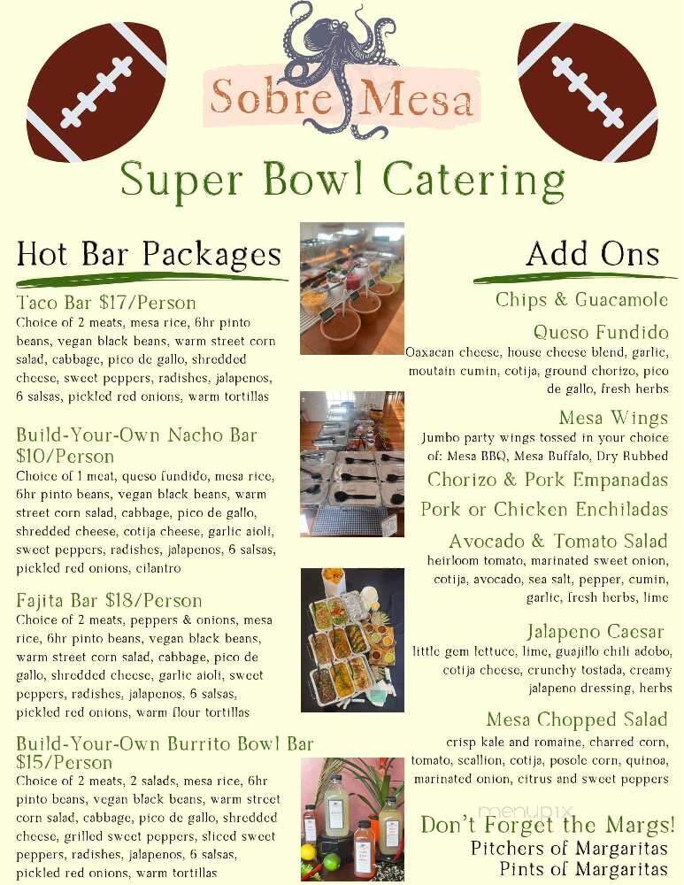Sobre Mesa Kitchen & Bar - Sudbury, MA menu_pic