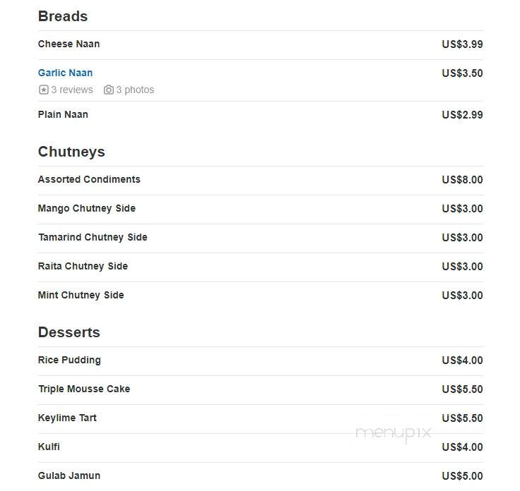 Babari Indian Cuisine - Wheat Ridge, CO menu_pic