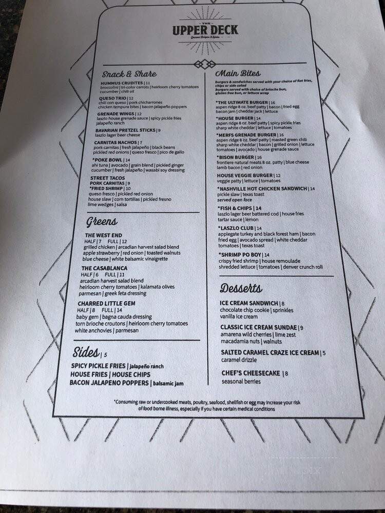 Upper Deck - Parker, CO menu_pic