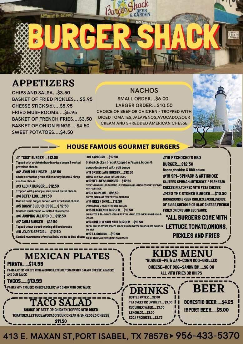 The Burger Shack - PORT ISABEL, TX menu_pic