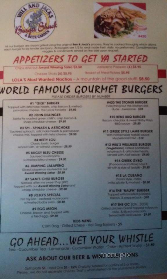 The Burger Shack - PORT ISABEL, TX menu_pic
