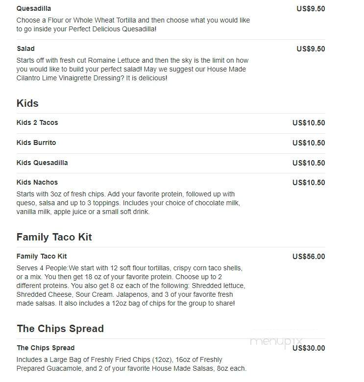 Salsa Fresca Mexican Grill - Fairfield, CT menu_pic