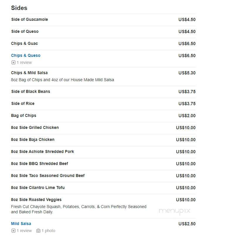 Salsa Fresca Mexican Grill - Fairfield, CT menu_pic