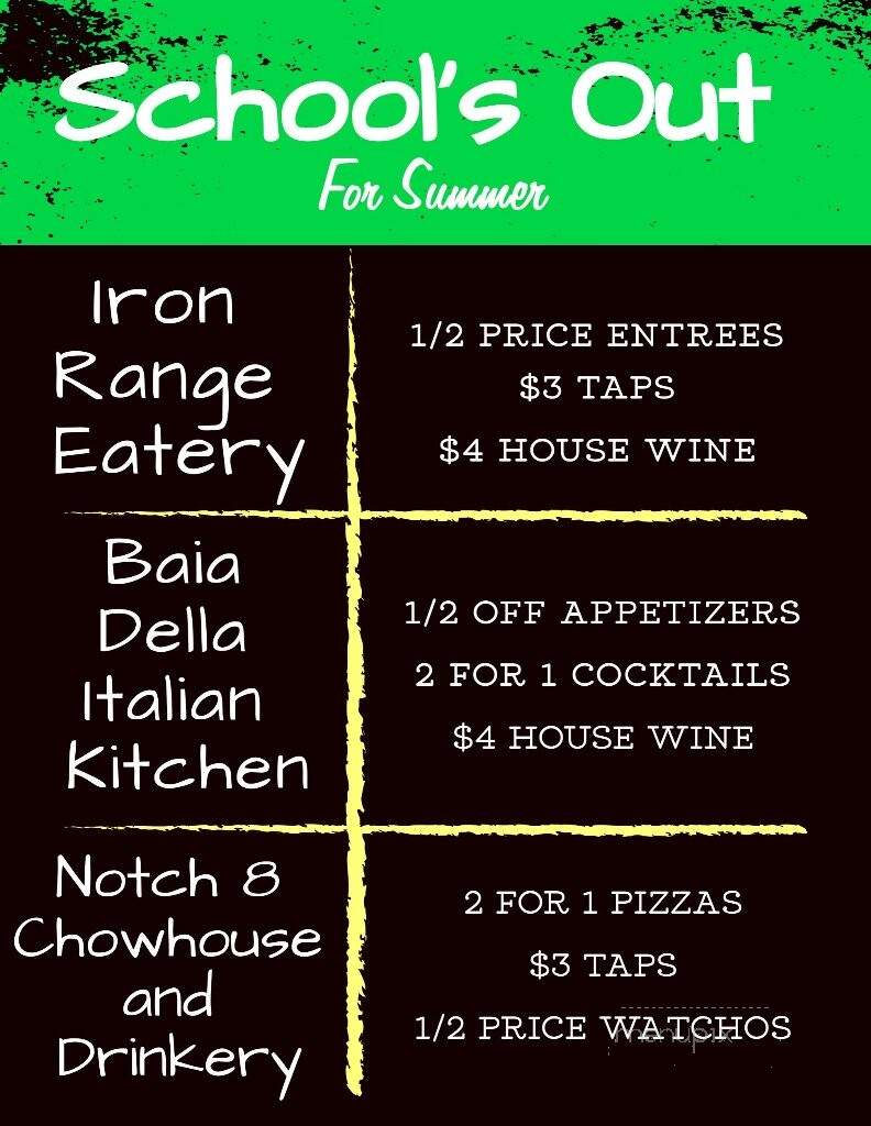 Notch 8 Chowhouse and Drinkery - Brainerd, MN menu_pic