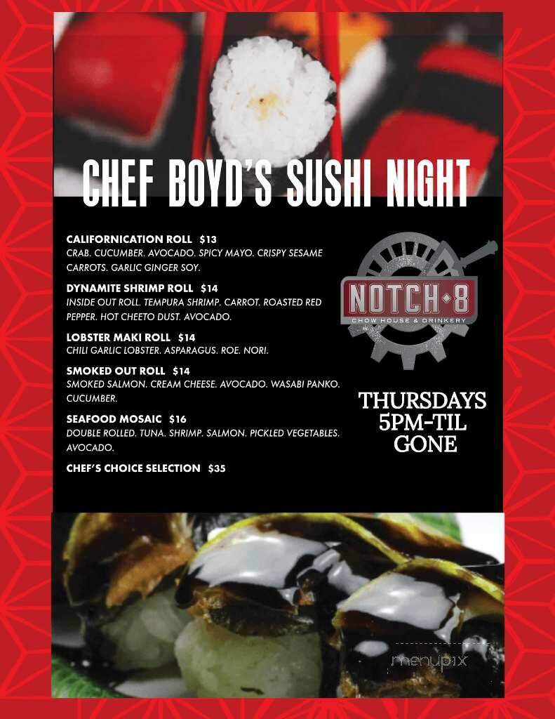 Notch 8 Chowhouse and Drinkery - Brainerd, MN menu_pic