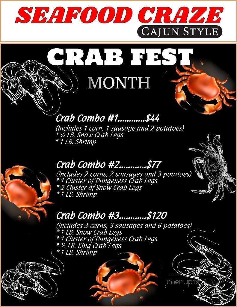 Seafood Craze - Sacramento, CA menu_pic