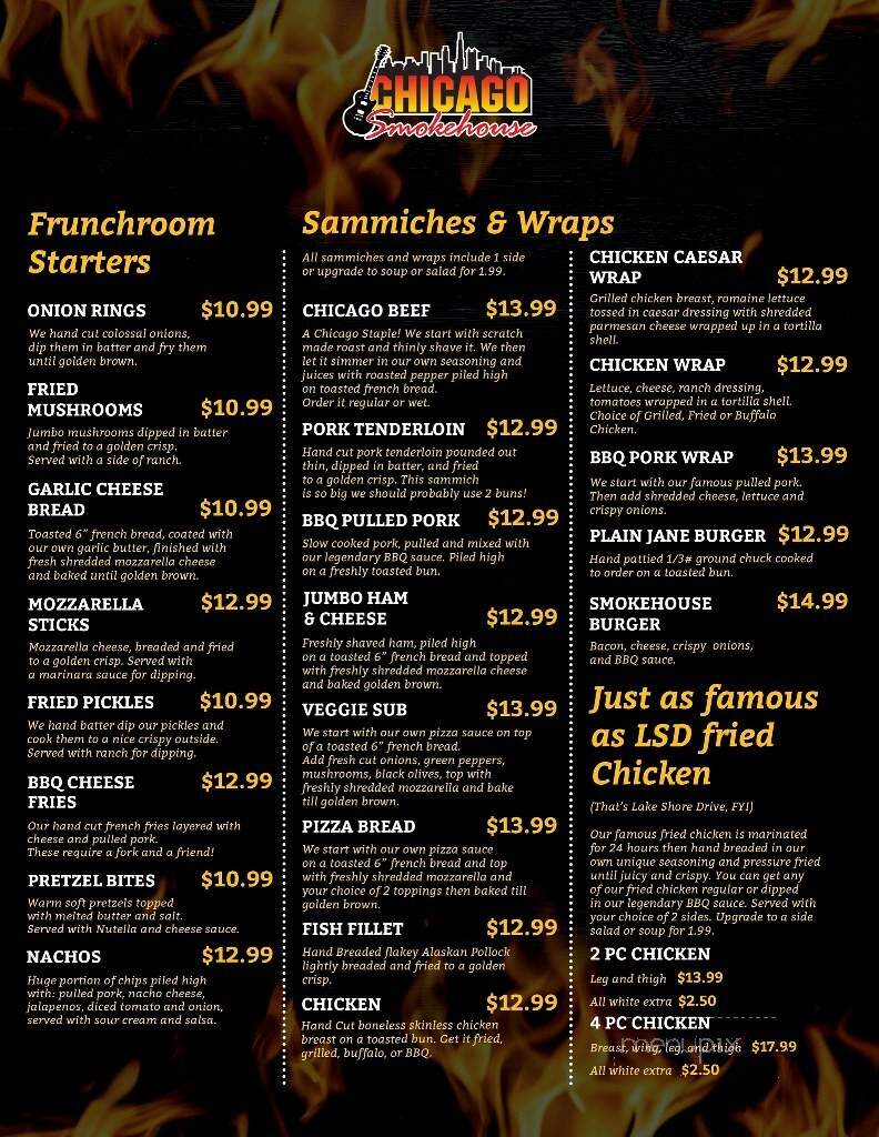 Chicago Smokehouse - Tarpon Springs, FL menu_pic