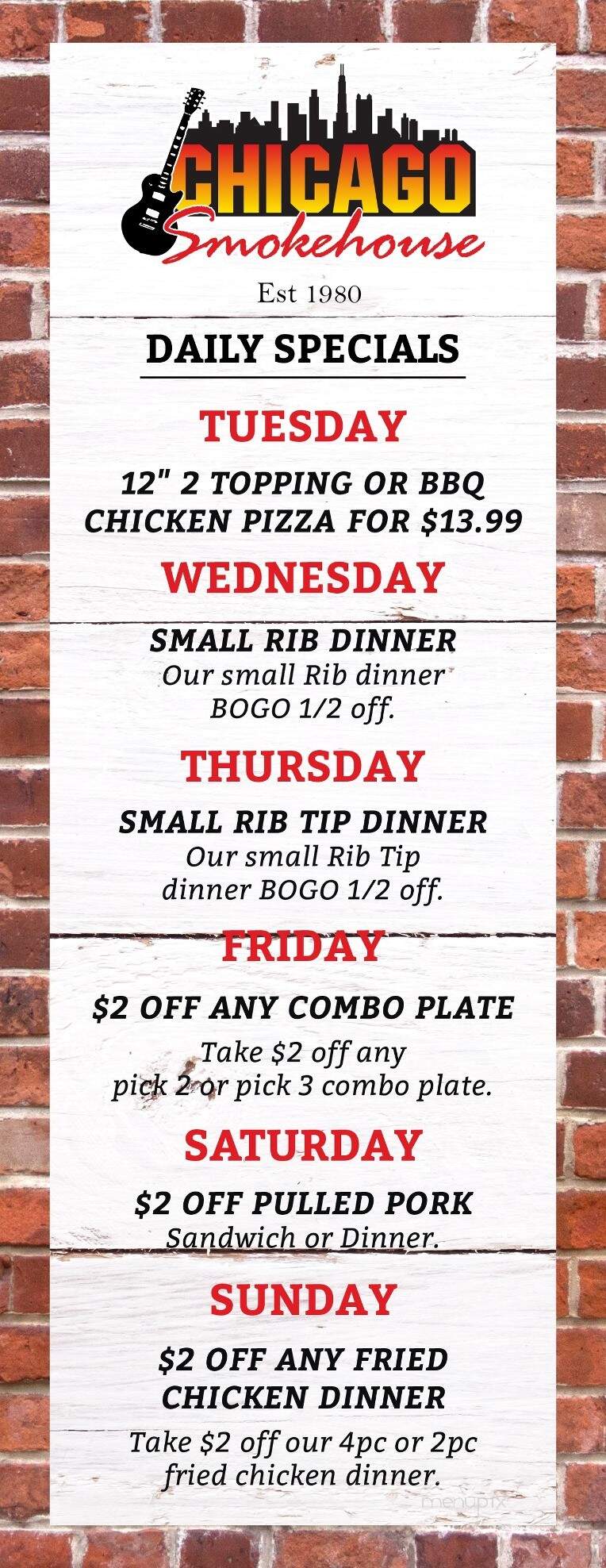 Chicago Smokehouse - Tarpon Springs, FL menu_pic