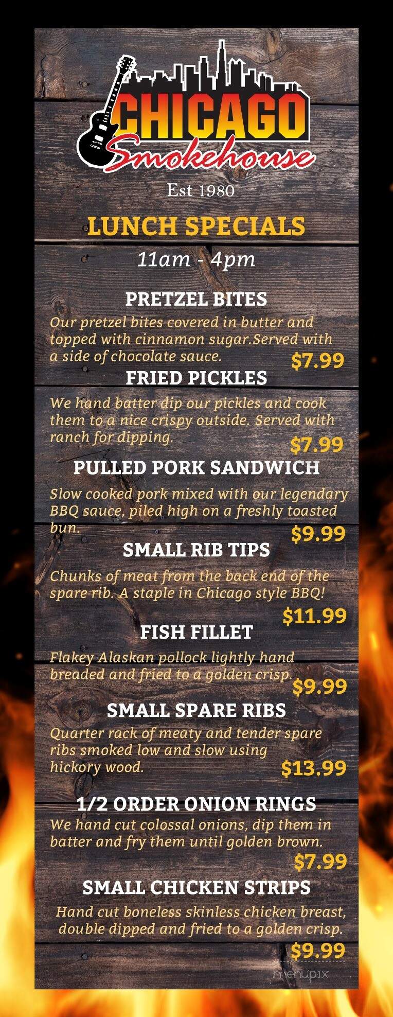 Chicago Smokehouse - Tarpon Springs, FL menu_pic