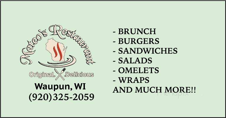 Mateo's Restaurant - Waupun, WI menu_pic