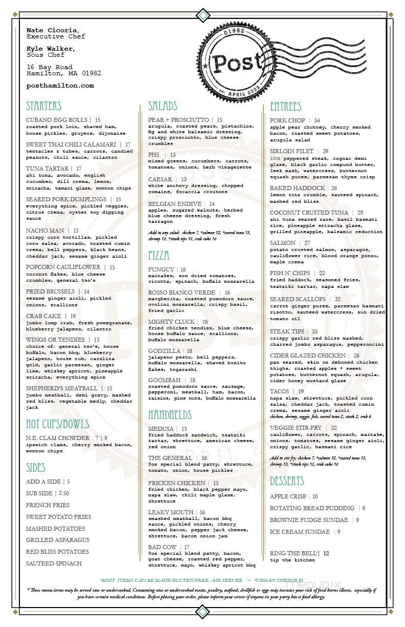 Post - Hamilton, MA menu_pic