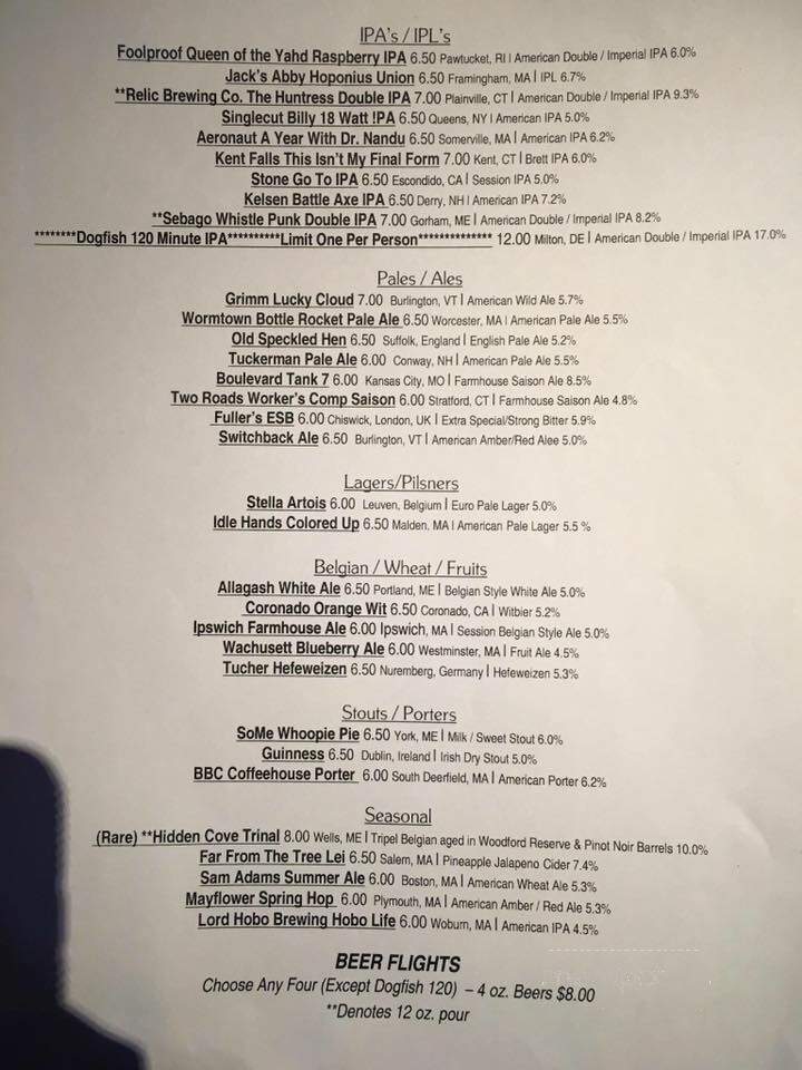 Post - Hamilton, MA menu_pic
