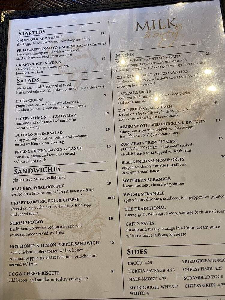 Milk & Honey Cafe - Sterling, VA menu_pic