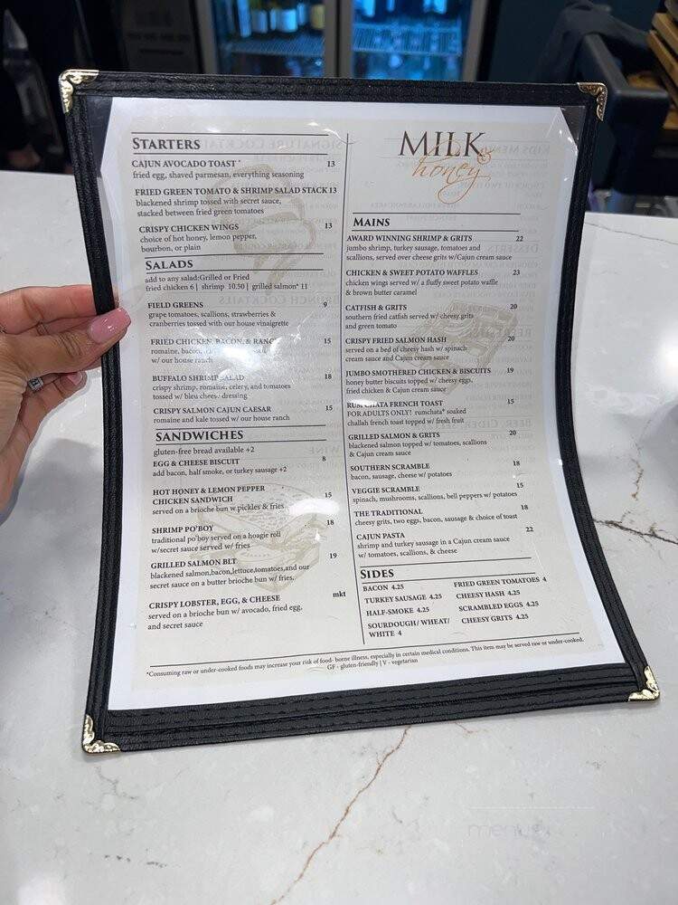 Milk & Honey Cafe - Sterling, VA menu_pic
