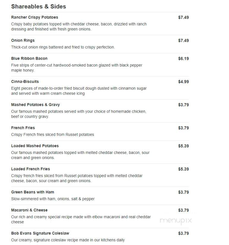 Bob Evans Restaurant - Princeton, IN menu_pic