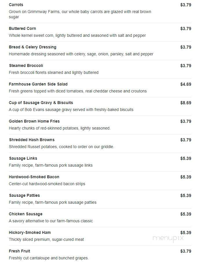 Bob Evans Restaurant - Princeton, IN menu_pic