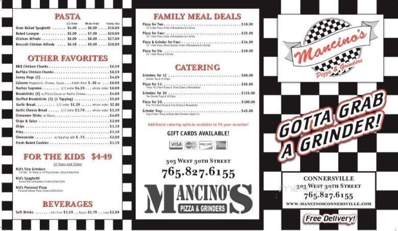 Mancino's Pizza & Grinders - Connersville, IN menu_pic