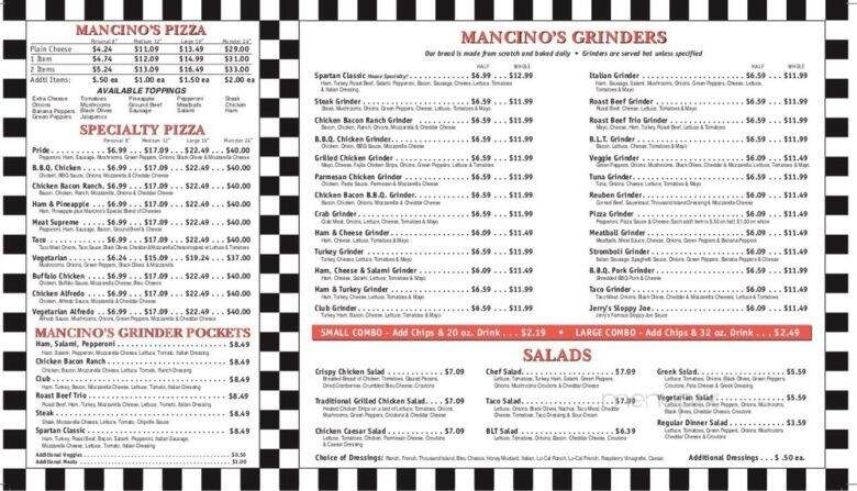 Mancino's Pizza & Grinders - Connersville, IN menu_pic