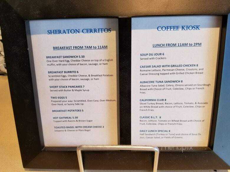 Sheraton Grille 91 - Cerritos, CA menu_pic