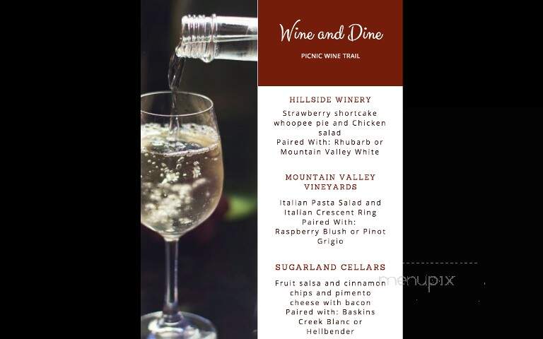 Sugarland Cellars - Gatlinburg, TN menu_pic