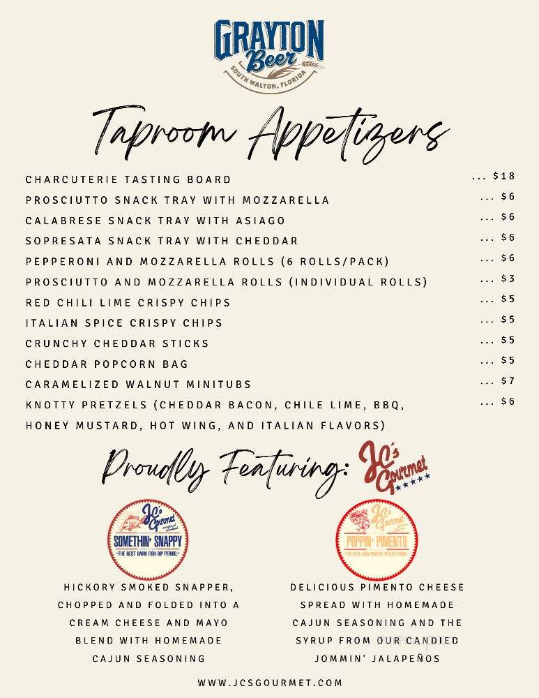 Grayton Beer Company - Santa Rosa Beach, FL menu_pic