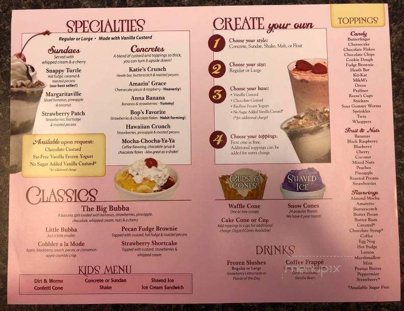 Bops Frozen Custard - Tupelo, MS menu_pic