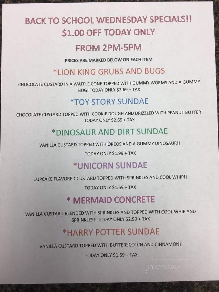 Bops Frozen Custard - Tupelo, MS menu_pic